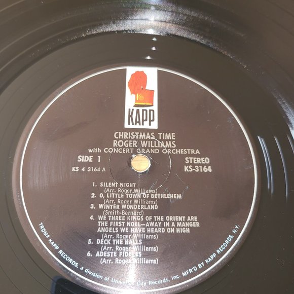 ROGER WILLIAMS Christmas Time LP 1959 Kapp KS-3164 Stereo Grand Orchestra LP3 - Picture 2 of 7
